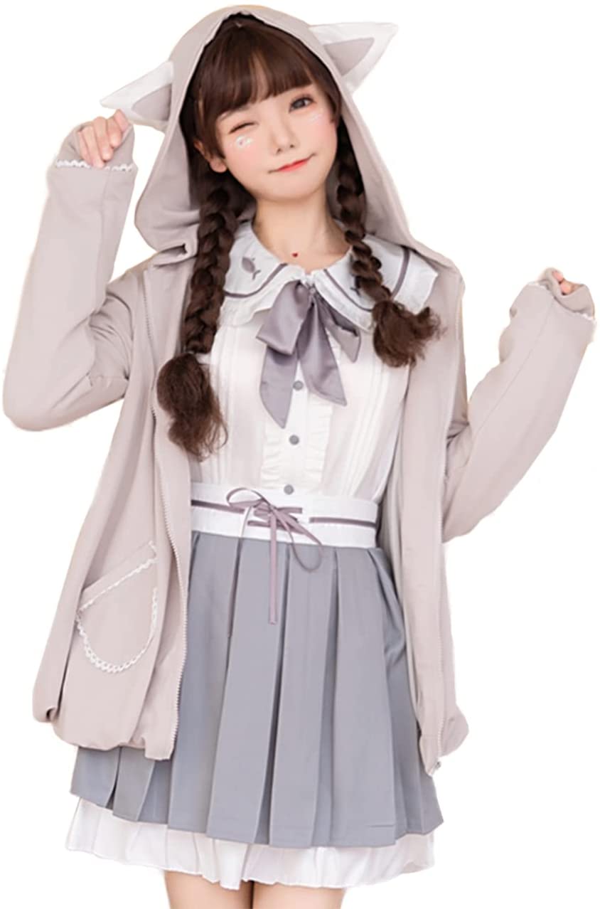 制服 ロリータ 森ガール 長袖 レディース グレーセットアップ ハロウィン 4点セット グレー 7,381円