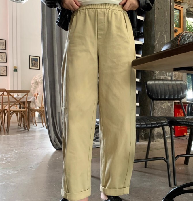 レディース パンツ ワイドパンツ ロング 丈長 ワイド ポケット ハイウエスト ウエストゴム 伸縮性 きれいめ シンプル カジュアル ラフ ボーイッシュ 都会的 学生風 ナチュラル 秋 冬