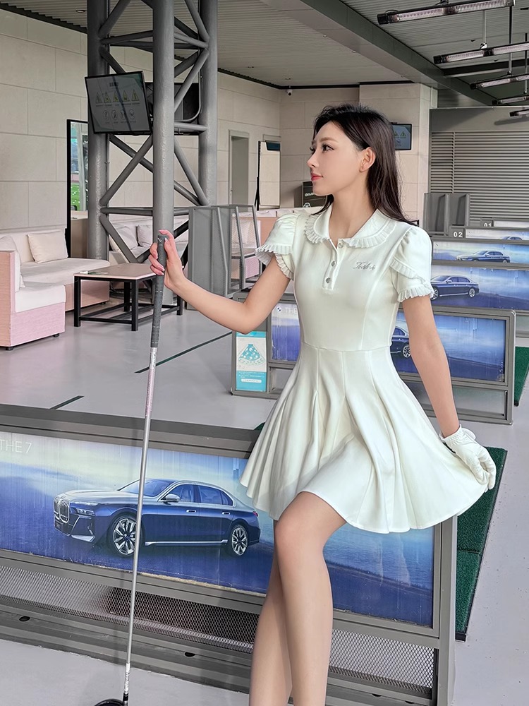 ゴルフウェア レディース スポーツウェア テニスウェア ゴルフスカート ワンピース 半袖 長袖 POLOシャツ Tシャツ スカート 白 女性 速乾 春 夏 韓国風 INS おしゃれ