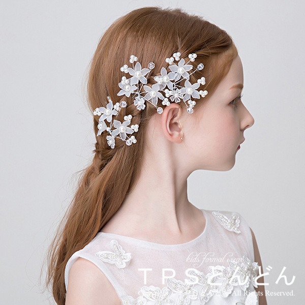 髪飾り ヘアピン 5本セット 子供 発表会 アクセサリー 花 フラワーティアラ　Uピン 入学式 卒業式 結婚式　パーティー　女の子
