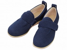 徳武産業 あゆみシューズ 介護靴 施設用 ダブルマジックII 雅（みやび） 3E 紺 両足LLサイズ 1027