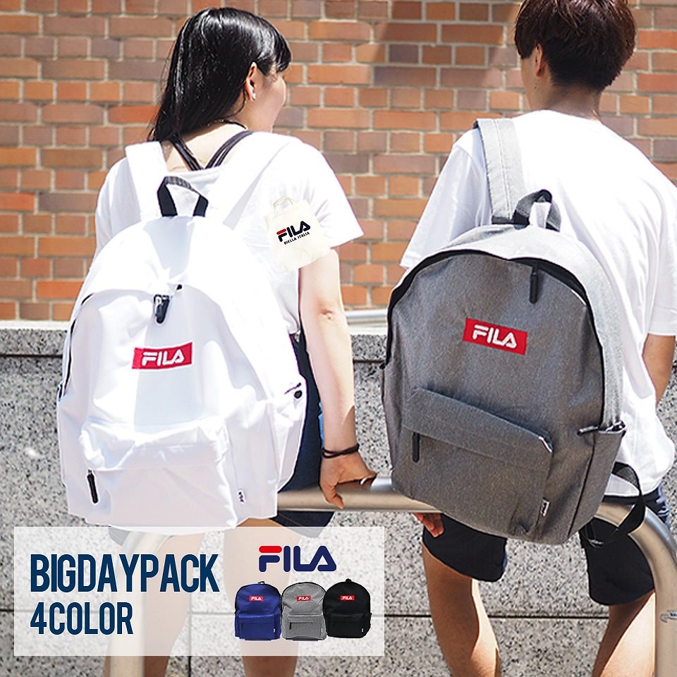 フィラ FILA リュック メンズ レディース バックパック デイパック 大容量 スポーツ 夏 バッグ おしゃれ 人気 ブランド A4 男女兼用 ユニセックス 通学 通勤 黒