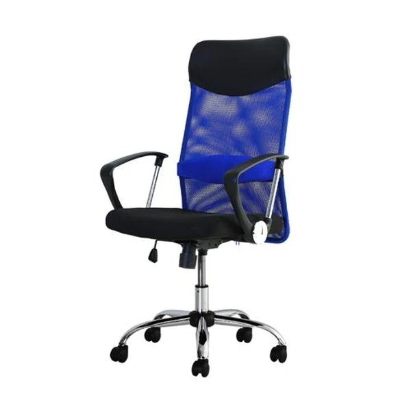 Netforce SSP-HA-W-BL ブルー S-shape(エスシェイプ) オフィスチェア ハイバック 固定肘 メーカー直送