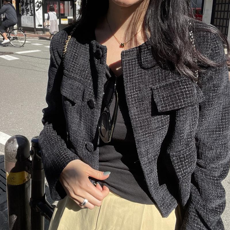 ポケットツイードジャケット(肩パッドウール減素材