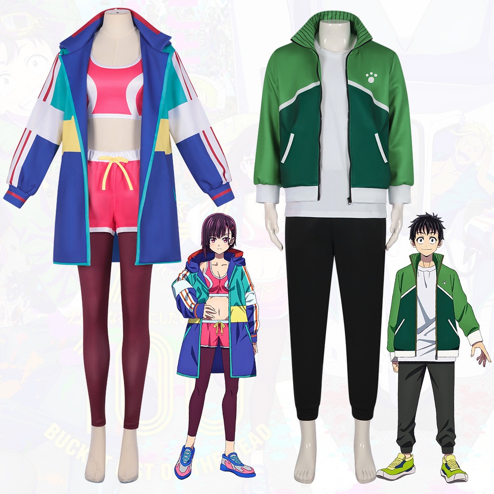 ゾンビ100％cos衣類3つの太陽とムーンティアンダーフイスウェットシャツスポーツフルセットオブウィッグアニメーションコスプレ女性用服3