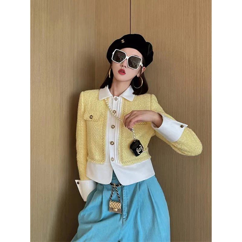 デザイナーの韓国版小香風コート23新型カジュアル上着女性女装ショートコート 9,160円