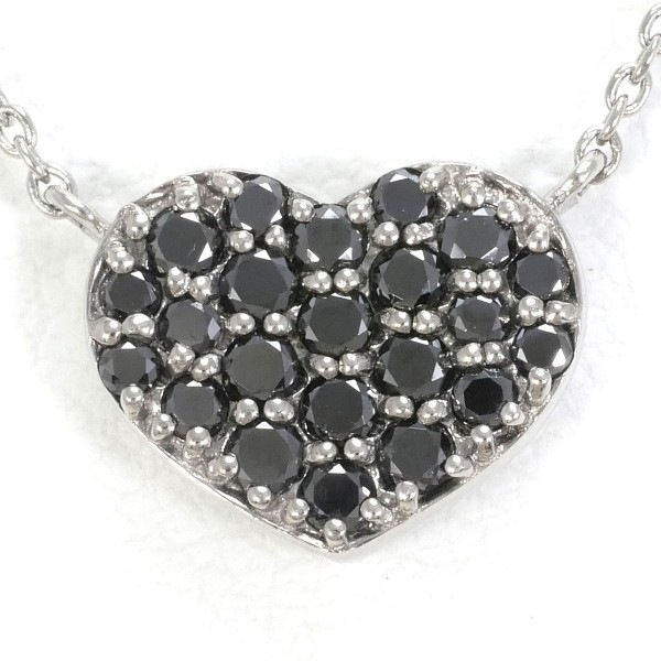 K18 18金 WG ホワイトゴールド ネックレス ブラックダイヤ 0.25 ジュエリー 中古