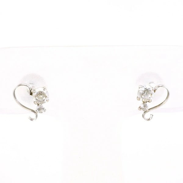 K14 14金 WG ホワイトゴールド ピアス ジルコニア 総重量約0.4g ジュエリー 中古