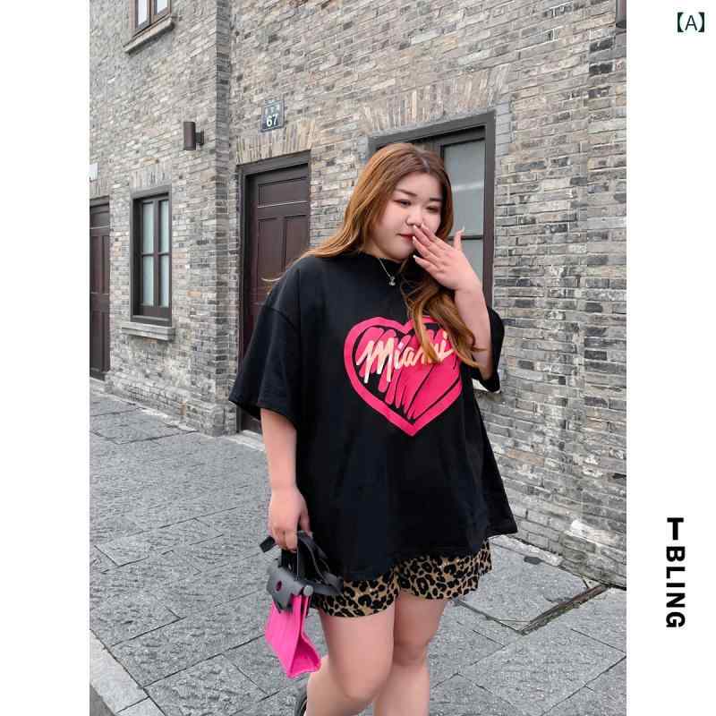 大きめサイズ レディース トップス カジュアル おしゃれ デート 女子会 普段使い ぽっちゃり ー t シャツ 半袖 夏 ウェア プリント 5,021円