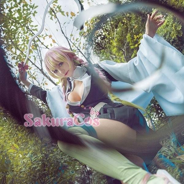 最安値挑戦 風 コスプレ 甘露寺蜜璃 コスプレ衣装 ハロウィン 変装 仮装 コスチューム 大人 イベント アニメ クリスマス