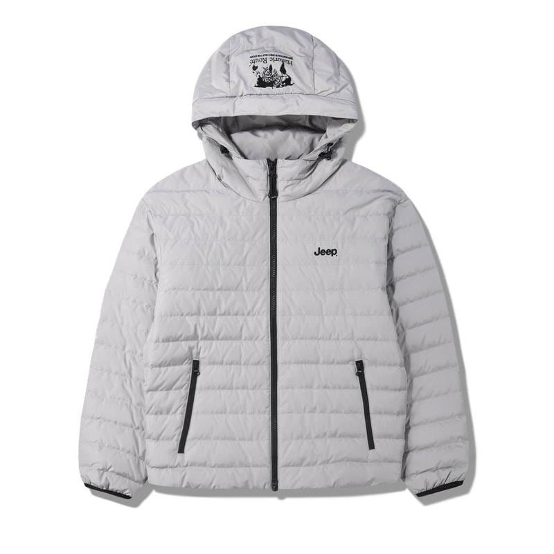 JQ4JPU421 グレー 男女共用 フーディ 軽量 ダウン ジャンパー