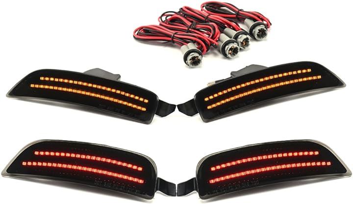 マツダ ロードスター ND5RC RF NDERC バンパー コーナー ウインカー LED ライト マーカー レンズ サイド リフレクター ランプ( スモーク(黄光)xスモーク(赤光))