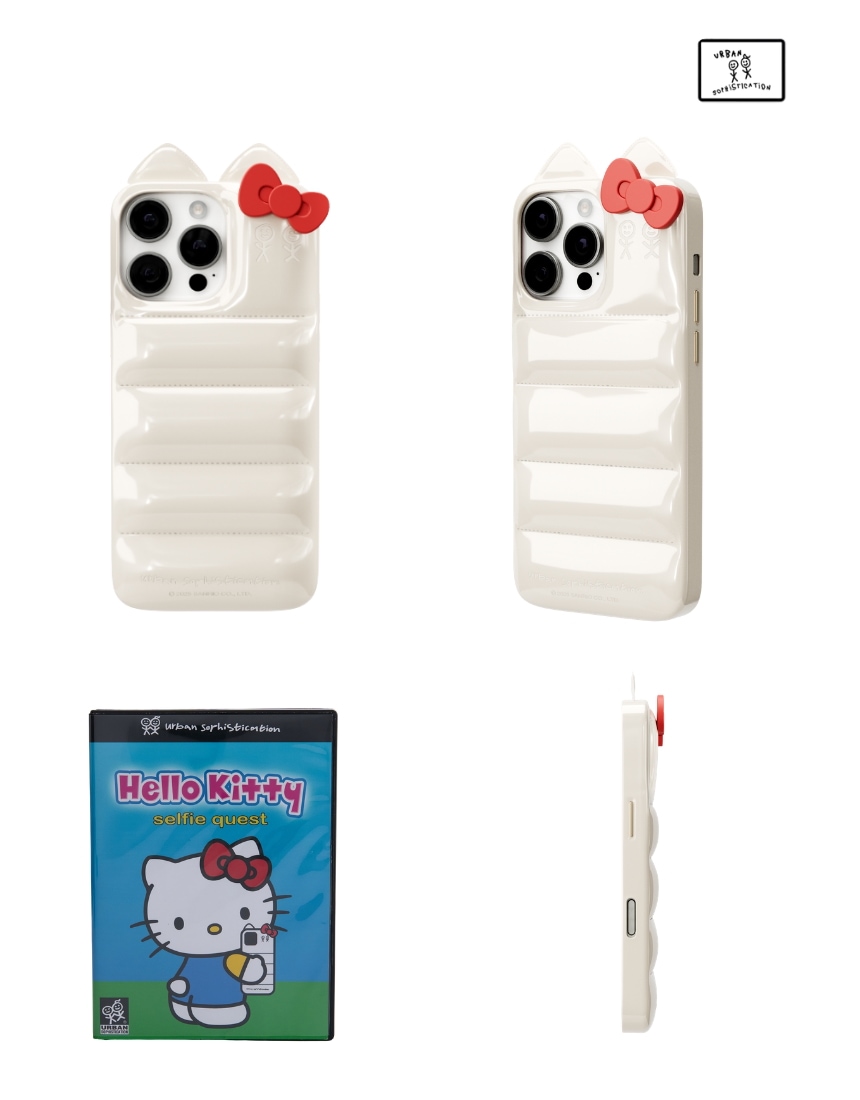【韓国公式正規品】韓国人気 SNS流行 ファッション アクセサリートレンド Sanrio iPhone 16 17 The Puffer Case - Hello Kitty