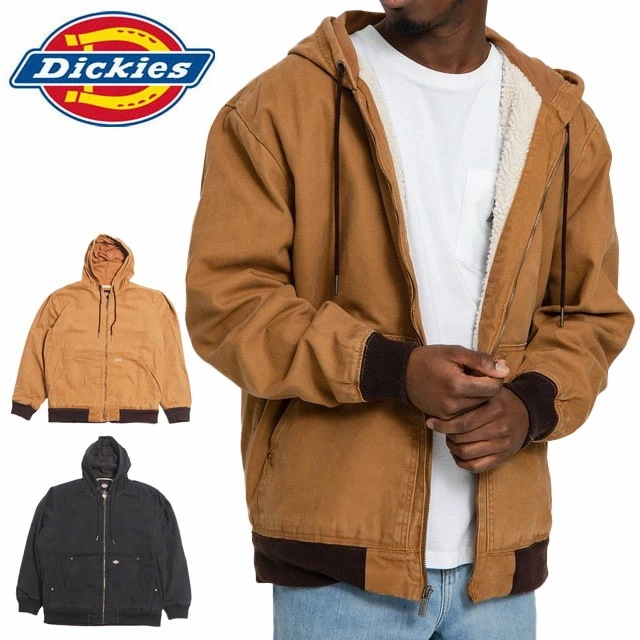 Dickies ディッキーズ Hooded Bomber Jacket フード付き ボンバージャケット BLACK BROWN ブラック ブラウン 黒 茶 M L XL XXL 2L 3Lサイズ 大き