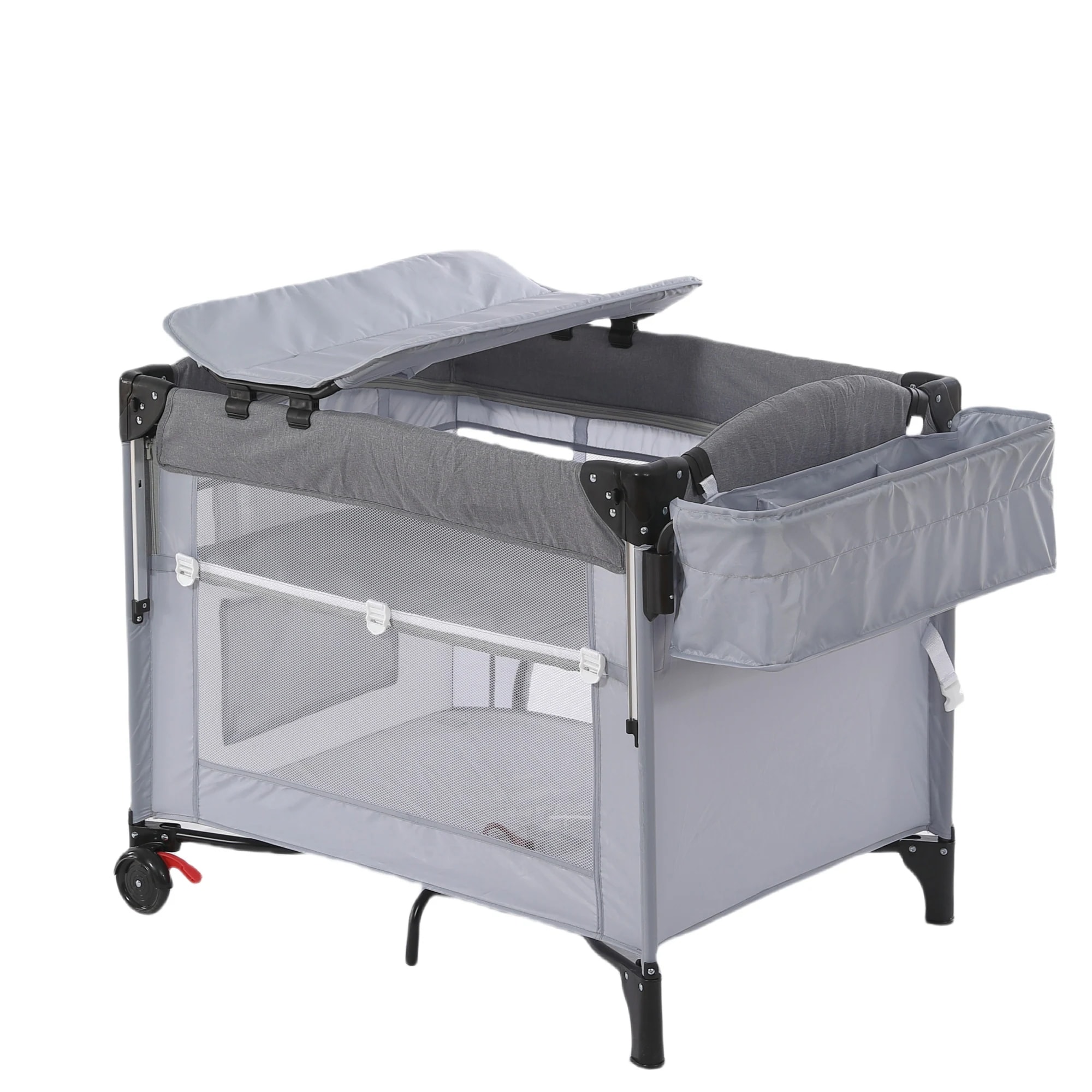 【国内発送&送·料·無·料】ベビーベッド ベビーサークル 折りたたみ 添い寝ベッド おむつ替えテーブル付 プレイヤード お昼寝マット キャリーバッグ付 マットレス付 キャスター付き 多機能 軽量 出産