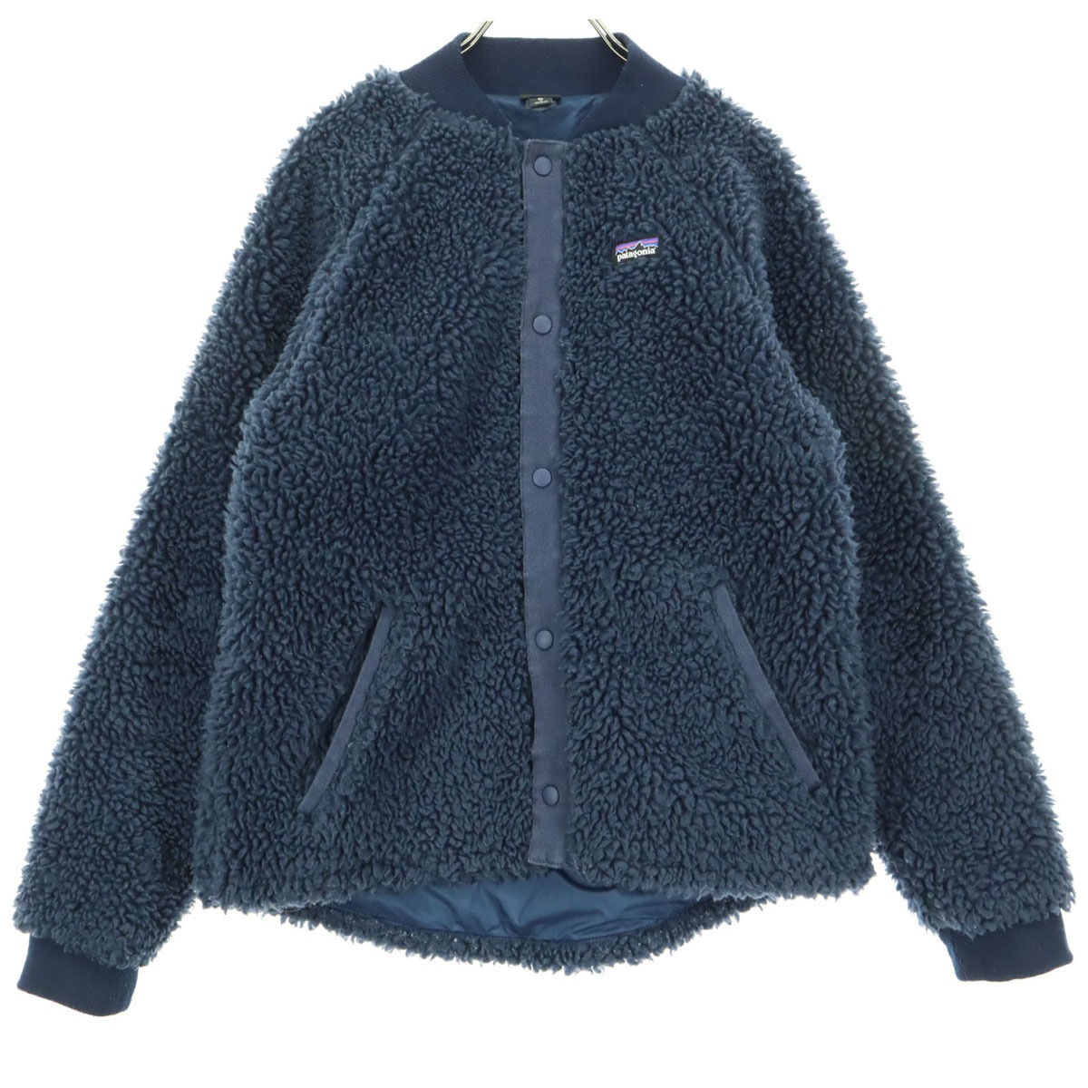 2019年製 ワンポイントロゴ 長袖 レトロＸ ボマージャケット ボアジャケット 14 ネイビー 品番65415 キッズ 古着