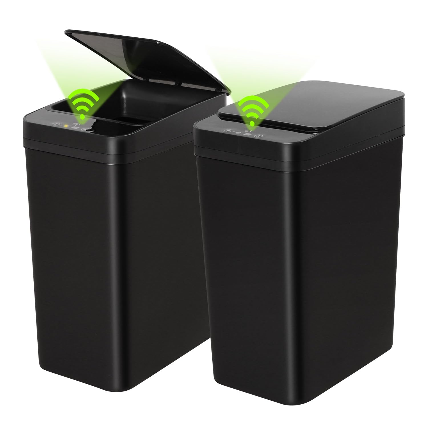 Tydle 【隙間に置ける】ゴミ箱 自動開閉 スリム 9リットル 電池式 蓋付き ダストボックス 幅15.8×奥行23.5×高さ32cm 袋が見えない センサー付き ごみ箱 開けっぱなし可能 薄型 生