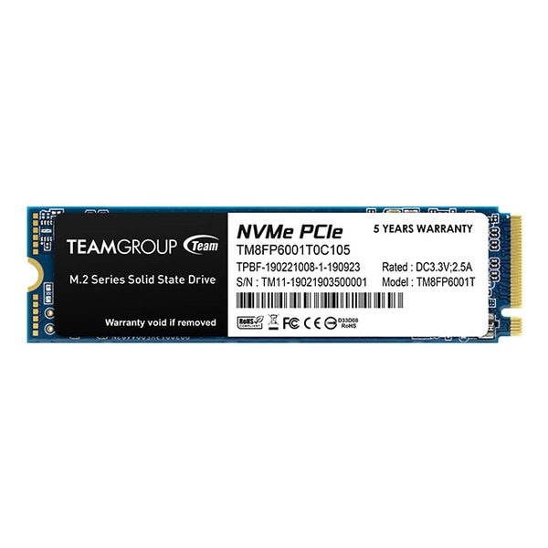 NVMe PCIe M.2 2280 SSD 1TB PCI-Express3.0 x4 NVMe接続 3D NAND採用 MP33シリーズ TM8FP6001T0C101
