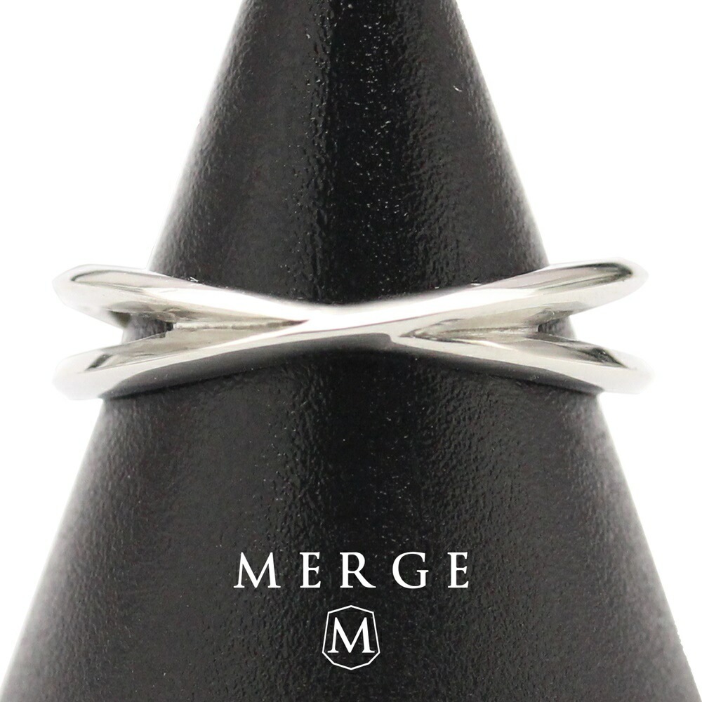 マージ 指輪 メンズ メンズリング ステンレス リング 艶あり クロスリング シルバー 大人 シンプル 普段使い 選べるサイズ 15号～23号 おしゃれ プレゼント 男性 誕生日 結婚祝い 結婚記念日