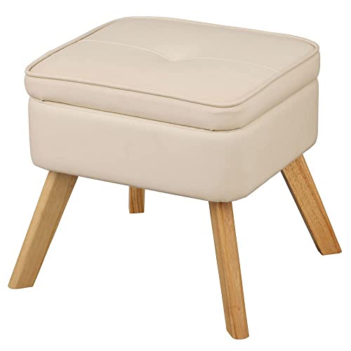 色：h)アイボリー/レザー アイリスオーヤマ 収納スツール 収納ボックス オットマン 座椅子 足置き
