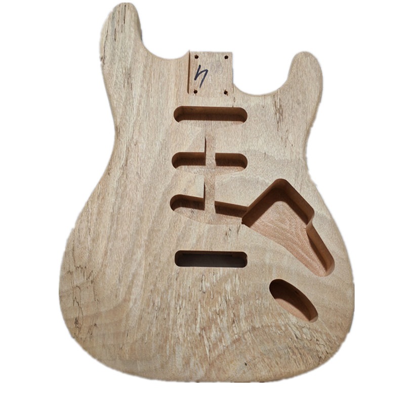 エレキギターボディ一体型桃花心木 STギター用 塗装なし BJ-572