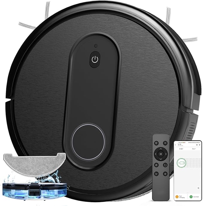 掃除機 水拭き 両用 お掃除ロボット 3000pa強力吸引 2-in-1 超薄型 120分間連続稼働 掃除ロボット 自動充電 静音 アプリ予約清掃 リモコン遠隔操作 WIFI/Siri/Alexa音声