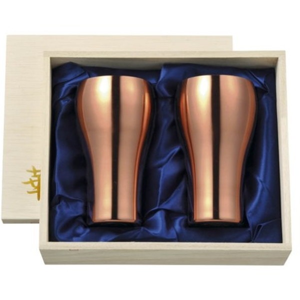 田辺金具 華 タンブラー 300ml 銅ミラー桐箱2ヶセット