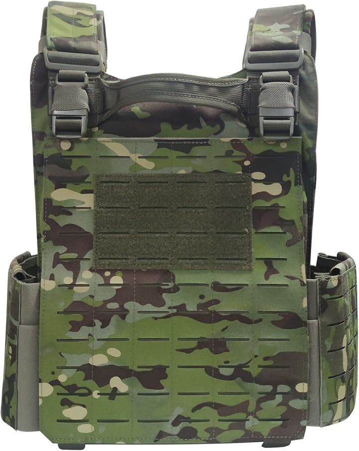 タクティカルベスト 軽量 プレートキャリア サバゲー用 サバイバルベスト MOLLE モール対応 戦術 サイズ調整可 1000Dナイロン素材 通気 (MultiCam Tropic)