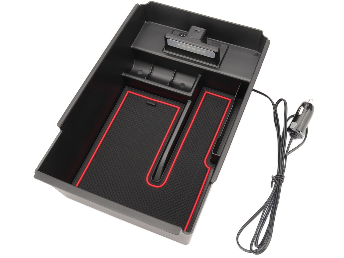 アルファード ヴェルファイア 30系 小型 センターコンソール ボックス トレイ USB 2ポート 急速充電 LED センサーライト S-872