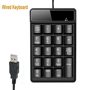 2.4GHz ワイヤレス有線キーボード Bluetooth ミニ USB 数字キーパッド 19 キー 数字パッド テンキー レシーバー 会計ノート PC 用 ケーブル