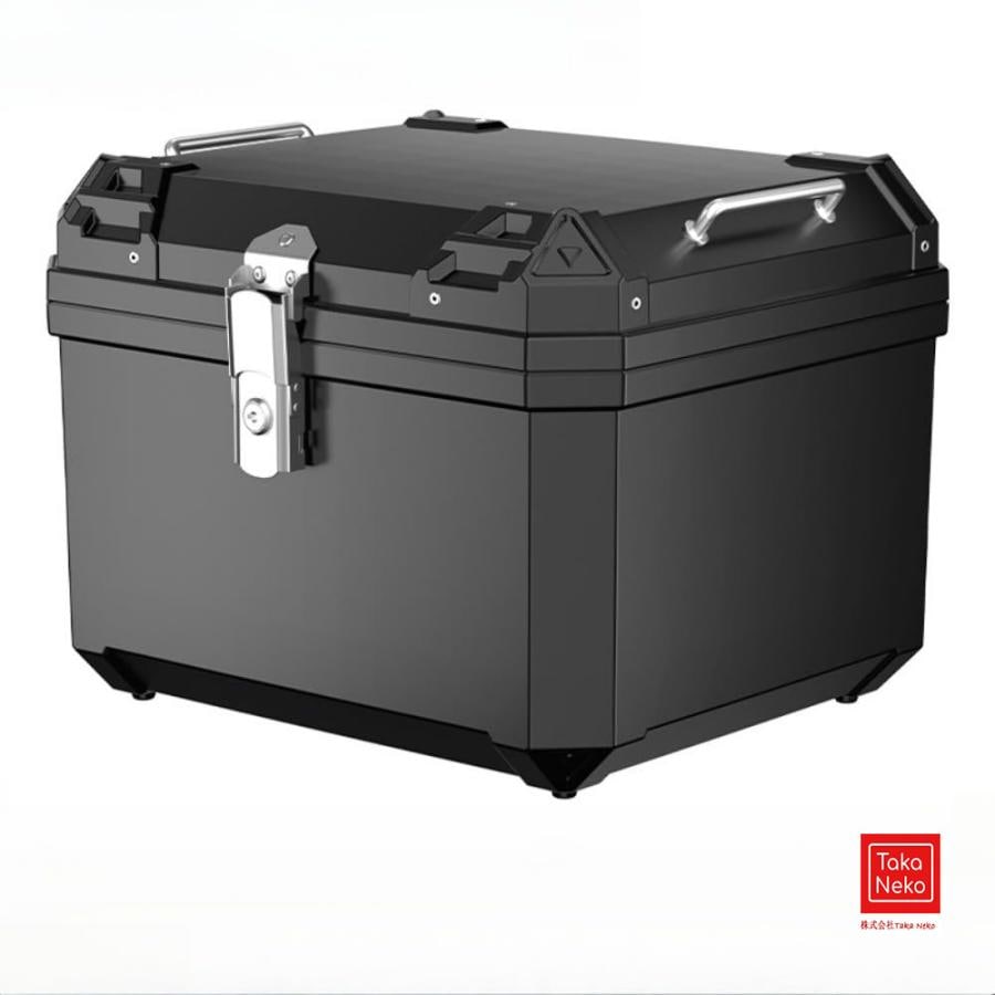 リアボックス57L バイク用 大容量トップケースユニバーサル キーロック式 ブラック 防水性 長方形 簡易304ロックタイプ