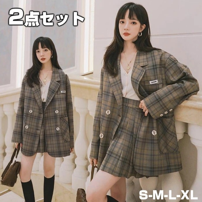 卒業式 スーツ 女の子 入学式 大きいザイズ チェック柄 2点セット ジャケット スカート 子供服 スーツ セットアップ 韓国スーツ 長袖 入学式 大きいザイズ 制服 おしゃれ 長袖 キッズフォーマ