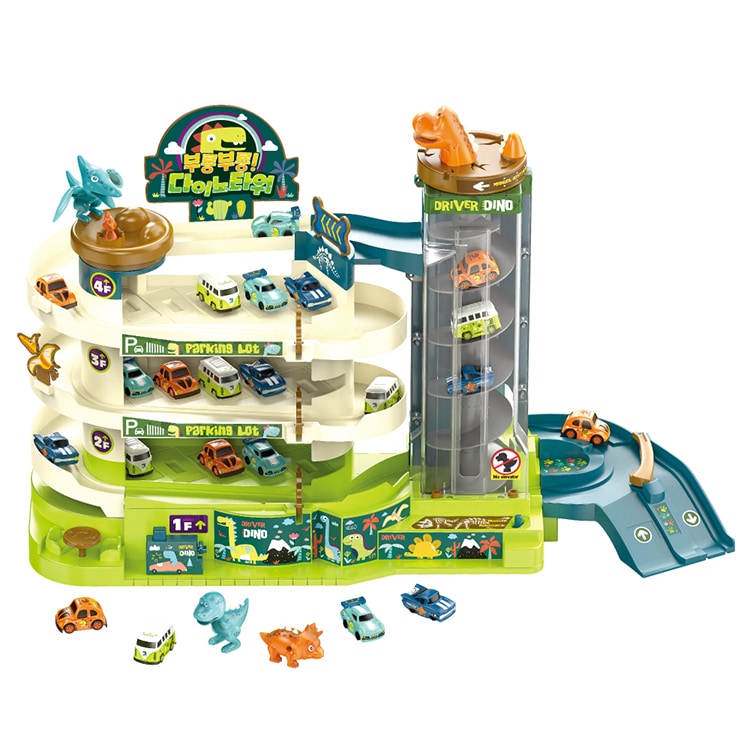 [韓国 人気 おもちゃ] ダイノタワー 恐竜荘おもちゃ ミニカー 遊びセット/キッズ 5,369円