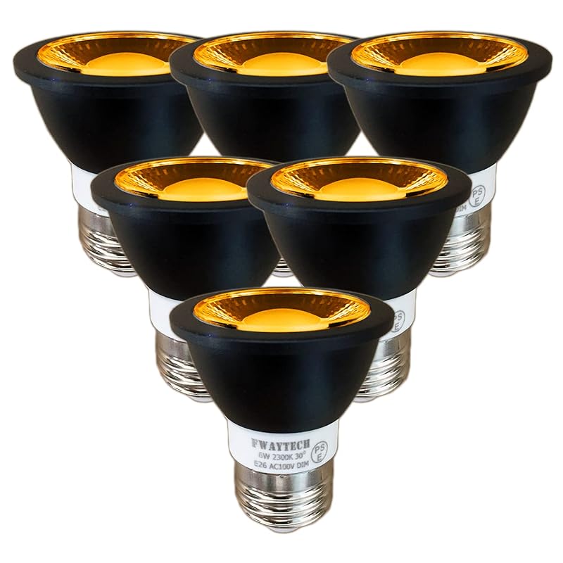FWAYTECH LEDスポット e26 濃い電球色 高演色性Ra92 COB6W 中角30度 50W60W相当 ダクトレールLEDスポットライト レフ電球代替 密閉器具対応 (濃い電球色相当(23