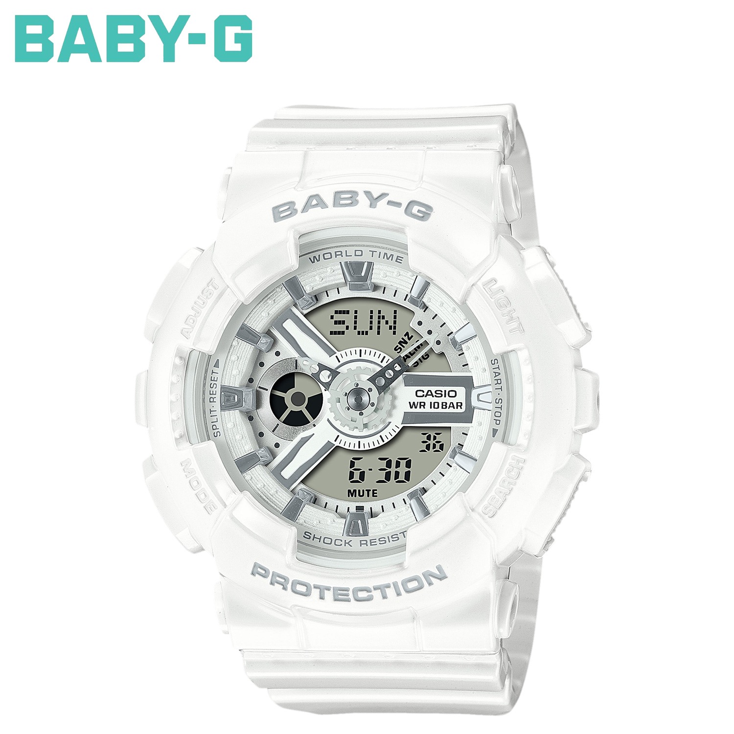 BABY-G 腕時計 BA-110X-7A3JF BA-110 防水 ベビーG ベイビーG レディース ホワイト 白