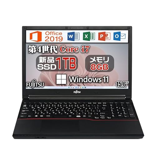 【整備済み品】【今だけSSD1TB】富士通 ハイスペックノートPC 爆速第4世代 Intel Core i7/テンキー内蔵/Office 2019/Win 11/15.6型/無線WIFI/USB 3