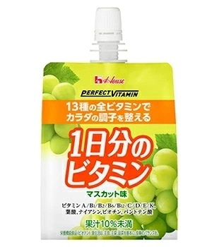 【送料無料】ハウスウェルネスPERFECT VITAMIN 1日分のビタミンゼリー マスカット味180g24個