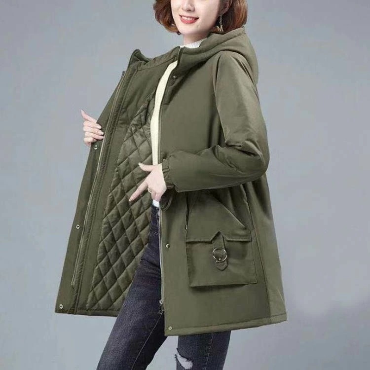 中綿コート レディース ロングコート ジャケット アウター コットン 綿入れ 冬服 防寒着 暖かい 厚手 フード付き カジュアル オシャレ 厚手 きれいめ 大きいサイズ ファー 長袖 通勤 M