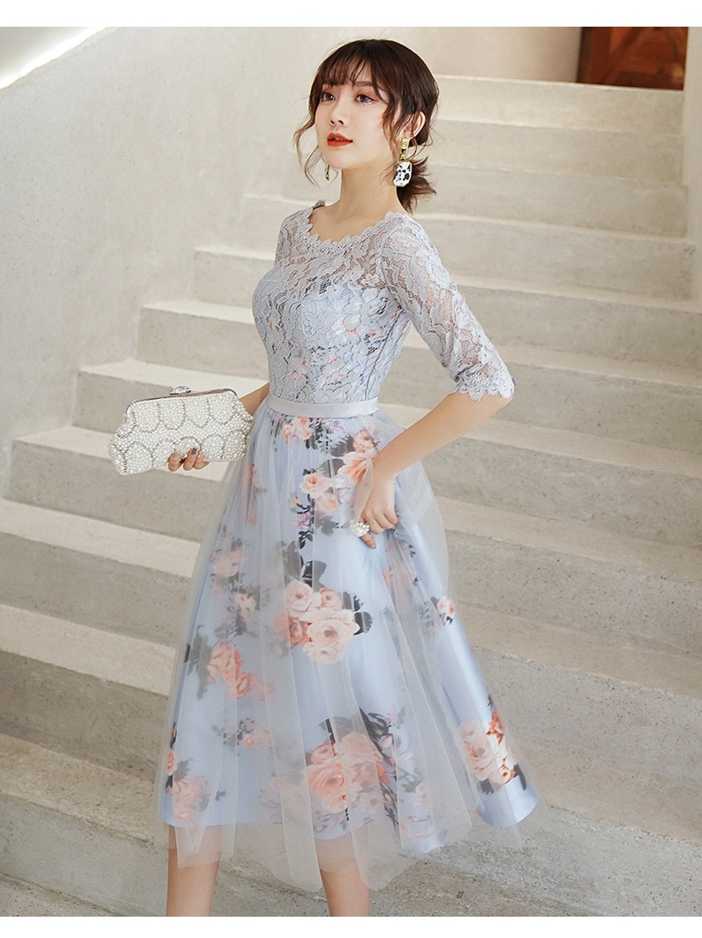 パーティードレス レディース 結婚式 ワンピース イブイングドレス 衣装 演奏会 発表会 ロング ミモレ丈ワンピース レース 袖あり 大きいサイズ おしゃれ 上品 フォーマル お呼ばれ 成人式 二次会