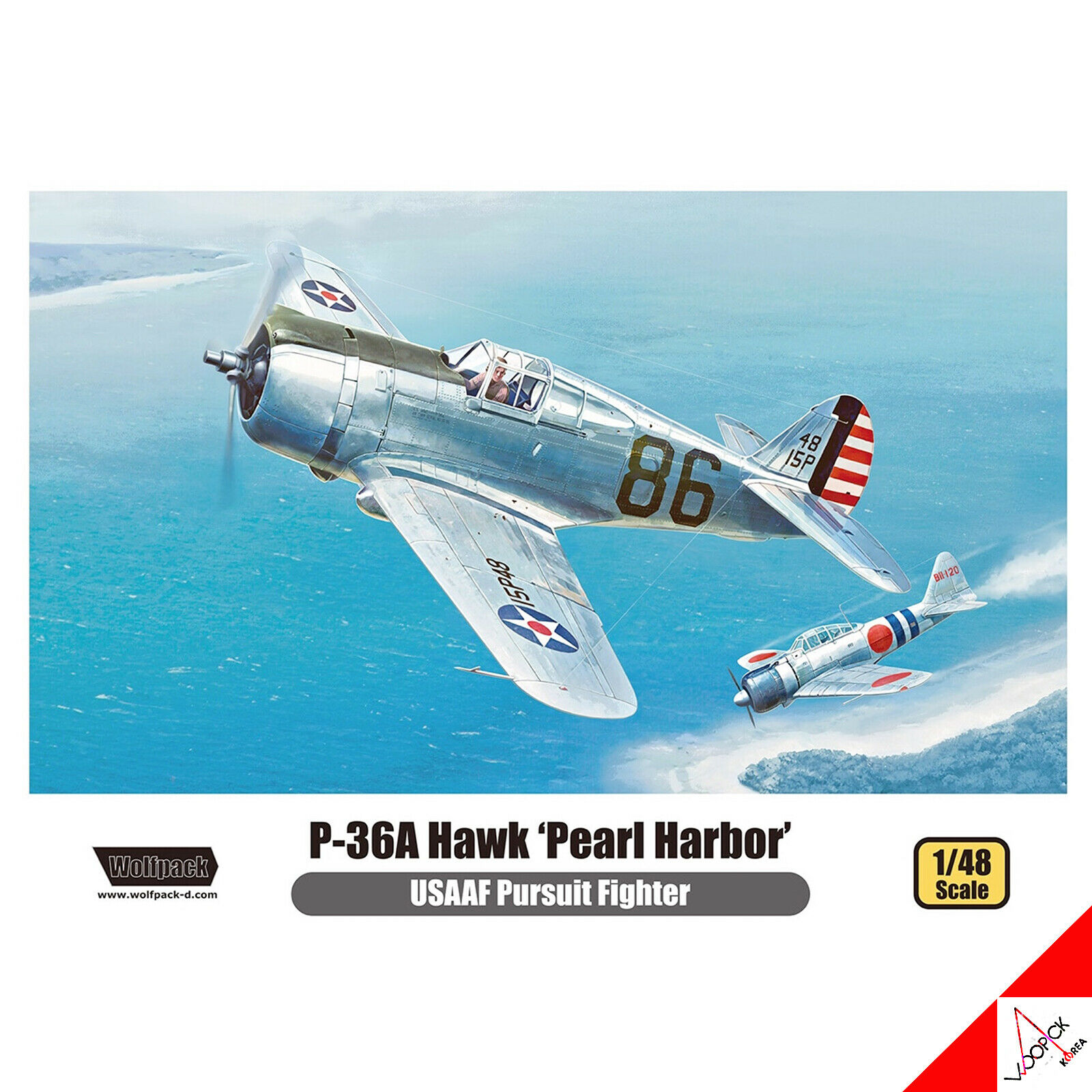 ウルフパック 1/48 P-36A ホーク真珠湾 追撃戦闘機 モデルキット/ WP14811