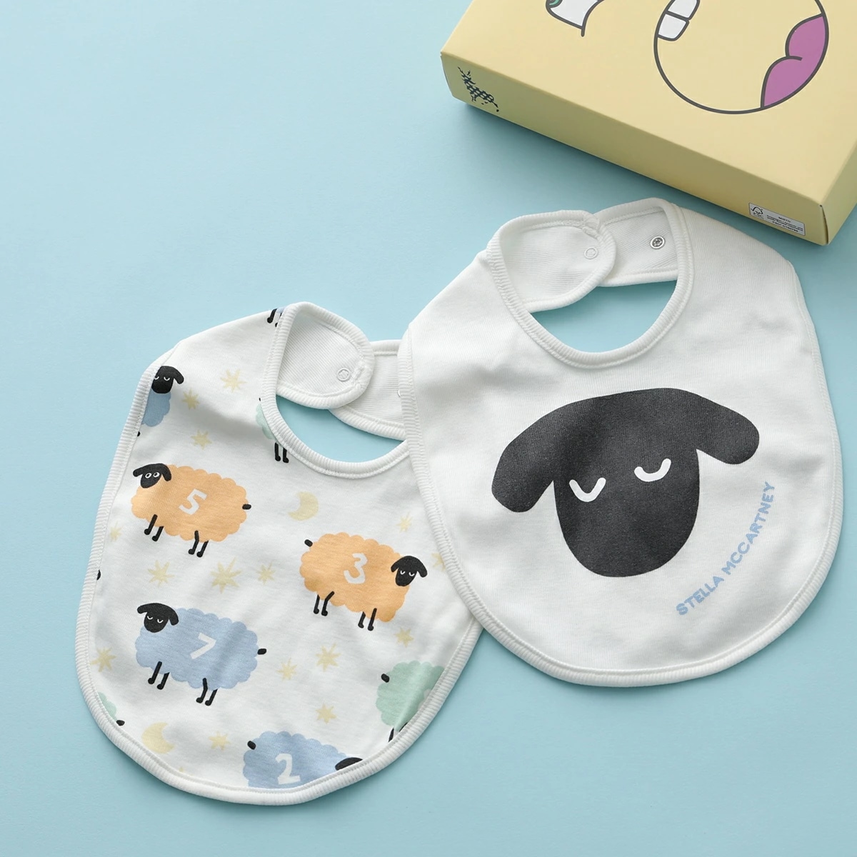 STELLA McCARTNEY KIDS ステラマッカートニー キッズ ベビー スタイ TVB500 Z2274 ボーイズ ガールズ 【2点セット】 コットン ヒツジ 101MC