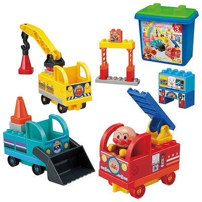 他サイト： [バンダイ(BANDAI)] BlockLabo ブロックラボ アンパンマン わくわくのりものブロックバケツ 対象年齢 3 才以上の商品画像