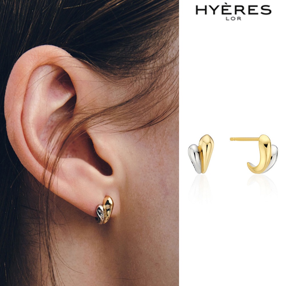 [HYERES LOR] H-Subuni Silver (C) Finger Heart Earrings
