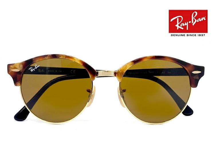 Ray-Ban サングラス rb4246 1160 51mm CLUBROUND クラブラウンド サーモント型 ブロー レディース メンズ clubround Metal 丸サングラス べっ甲 カラー