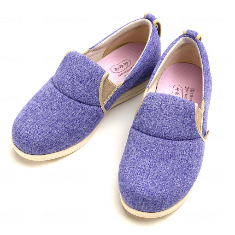 ゆったり簡単 スリップオン ラベンダー L サイズ 徳武産業 レディース メンズ リハビリシューズ おしゃれ オープントゥ 高齢者 転倒防止
