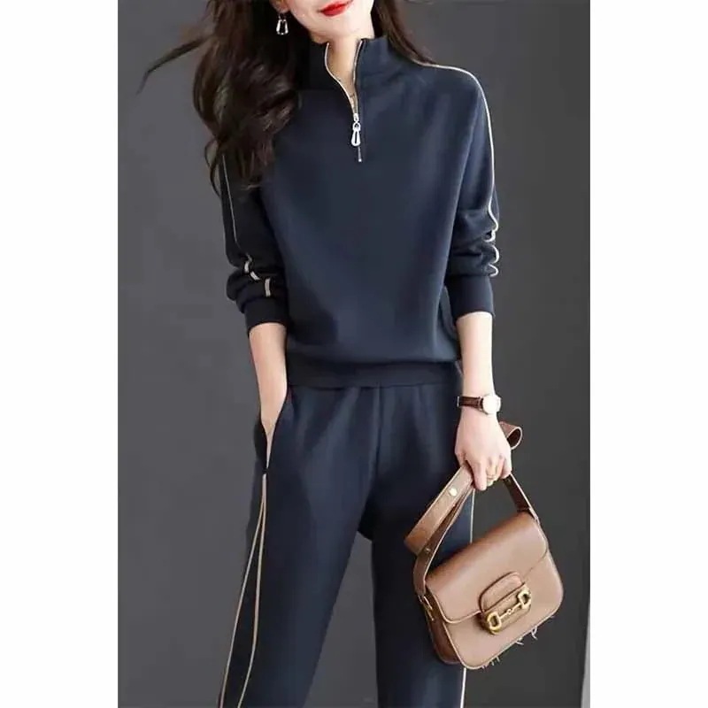 2024入荷涼しく楽ちんセットアップ2024早春作カジュアルスウエット二点セット百掛け着痩せセット30%までに制限