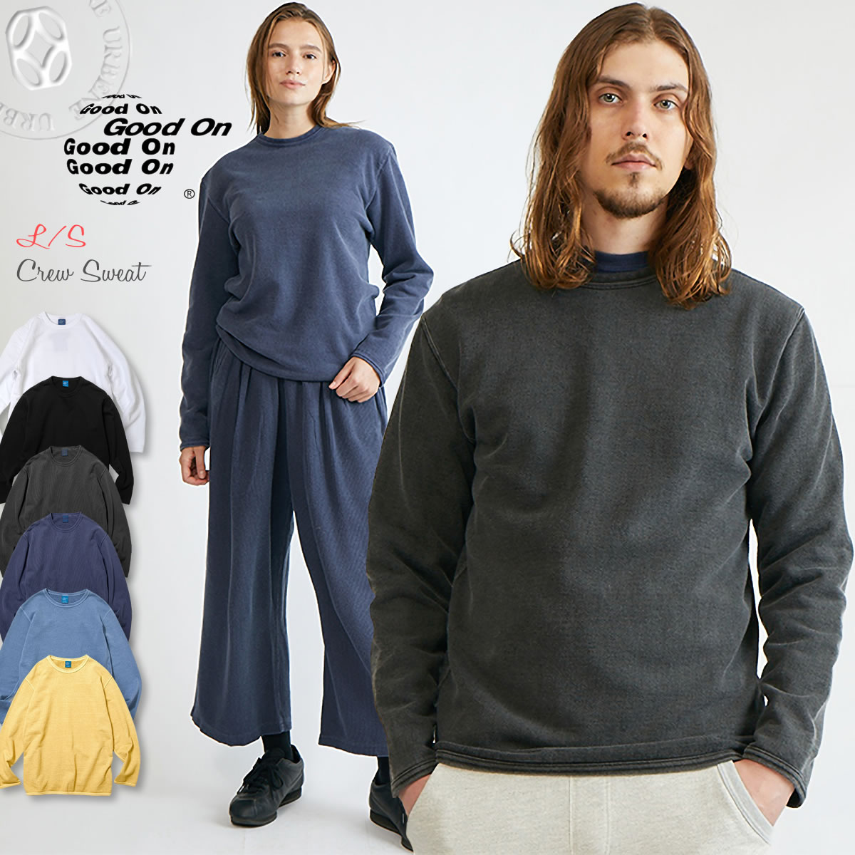 ロングスリーブクルースウェット 長袖 クルーネック スウェットシャツ トレーナー gobw2104 メンズ レディース コットン アーベン