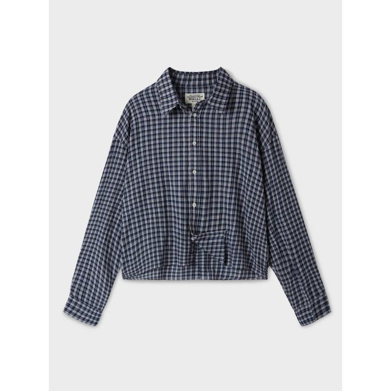 ルーズフィットクロップチェックシャツ WHYAF4896F