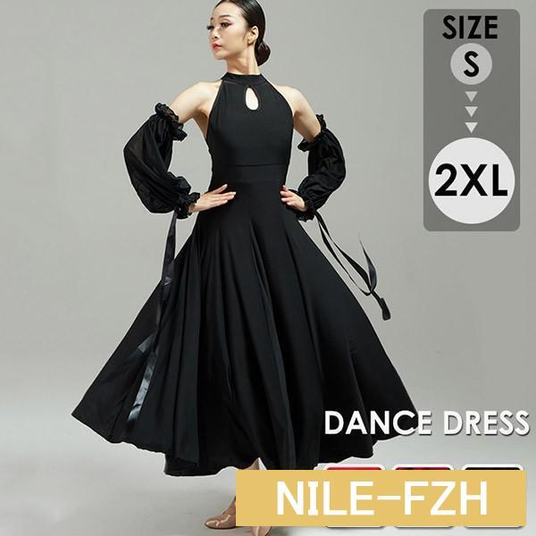 2way 社交ダンス ドレス 社交ダンス衣装 ワンピース 競技用ドレス スタンダード ステージ衣装 ロング丈 ダンスウェア ダンス発表会