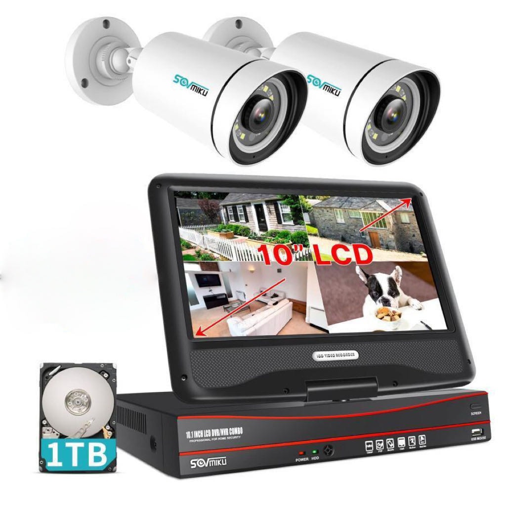 防犯カメラ 屋外 家庭用 監視カメラ poe 有線 給電 工事不要 レコーダー 電源不要 2台 セット 録画機 ネットワークカメラ 防犯 500万画素 おすすめ